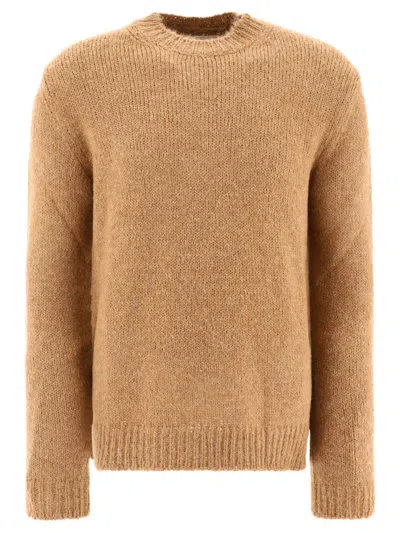 Jil Sander Mélange-effect Sweater In Brown