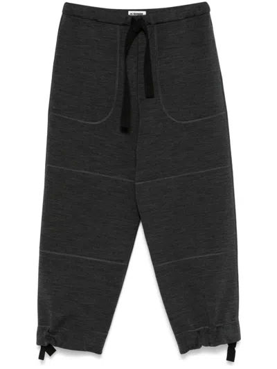 Jil Sander Mélange-effect Trousers In Grey