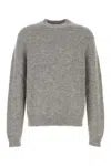 Jil Sander Melange Grey Alpaca Blend Sweater In Gray