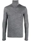 Jil Sander Wool Jersey Turtleneck T-shirt In Grey