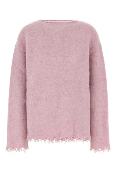 JIL SANDER JIL SANDER MELANGE PINK WOOL OVERSIZE SWEATER