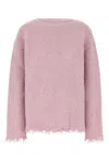 Jil Sander Oversized Sweater Wool Frayed Hem In Pink