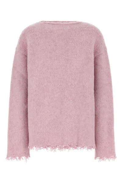 JIL SANDER JIL SANDER MELANGE PINK WOOL OVERSIZE SWEATER