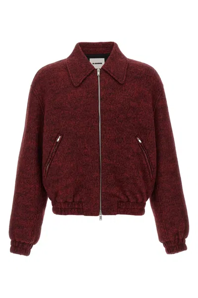JIL SANDER MÉLANGE WOOL BOMBER JACKET