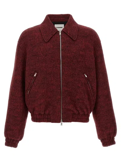 JIL SANDER MÉLANGE WOOL BOMBER JACKET