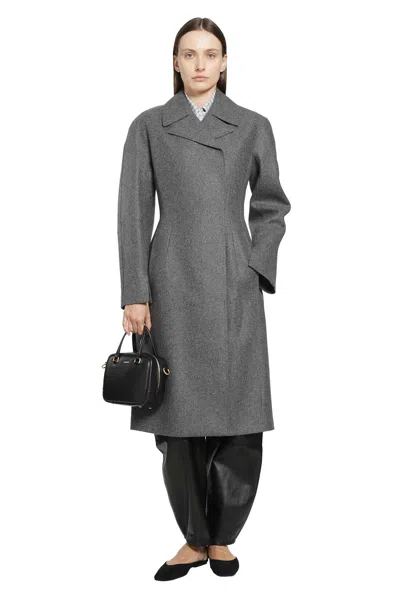 Jil Sander Melange Wool Coat In Grey