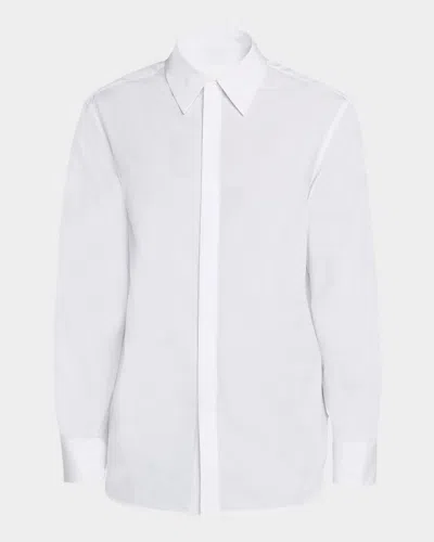 Jil Sander Men & Apos;s Concealed-placket Cotton Sport Shirt In White