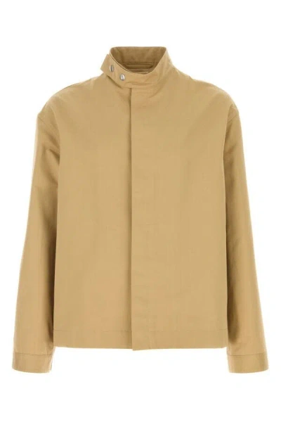 Jil Sander Men Beige Cotton Blend Jacket In Brown