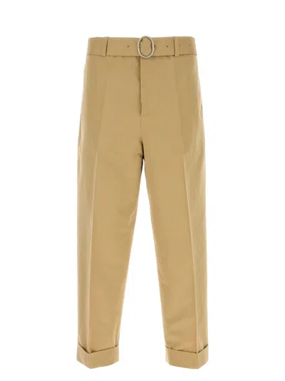 Jil Sander Men's Beige Cotton Blend Pant In Brown