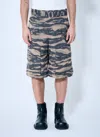 Jil Sander Camouflage Cargo Shorts In Brown