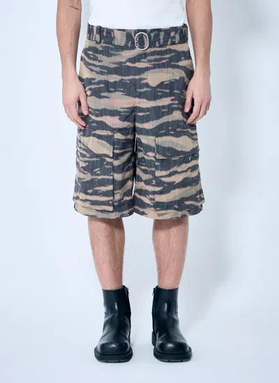 JIL SANDER JIL SANDER MEN BELTED CAMO SHORTS