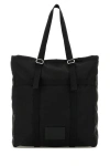 Jil Sander Black Fabric Shopping Bag In Black