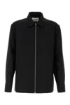 Jil Sander Minimalist Zippered Wool Overshirt In Black