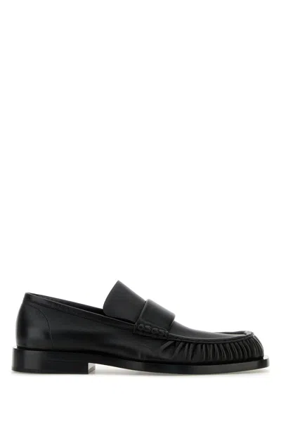 Jil Sander Men Black Leather Loafers