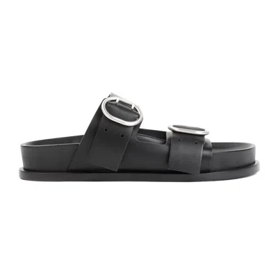 Jil Sander Men's Black Leather Sandals For Ss24