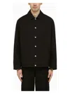 Jil Sander Black Shirt-jacket With Logo In Black