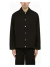 Jil Sander Black Shirt-jacket With Logo In Black