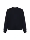 Jil Sander Men Blue Cotton Crewneck Sweatshirt With Logo Label On The Shoulder In Black