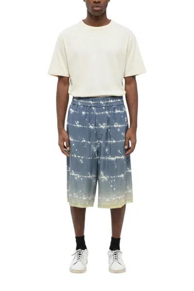 Jil Sander Men Blue Elasticated Printed Shorts
