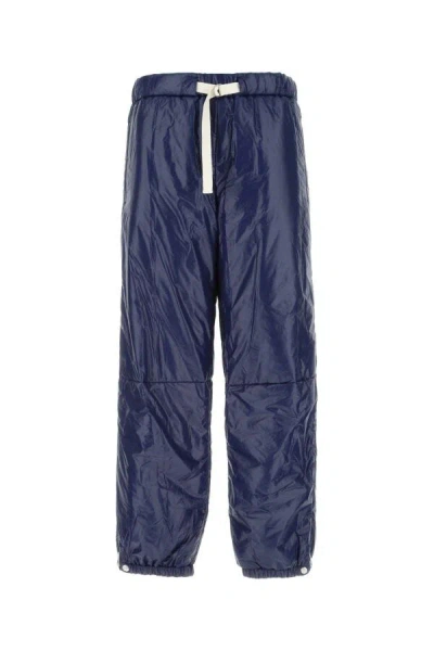Jil Sander Men Blue Nylon Joggers