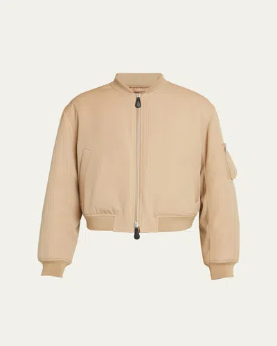 Jil Sander Men's Boxy Bomber Jacket In Clay