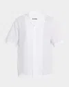 Jil Sander Men's Boxy Fit Grid Check Short-sleeve Shirt In White