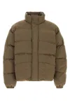 Jil Sander Polyester Down Jacket High Collar Puffer In Brown