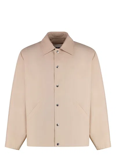 JIL SANDER MEN'S BUTTON-FRONT COTTON JACKET