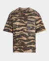 Jil Sander Men's Camo-print T-shirt In Tiger Stri