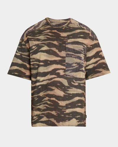 Jil Sander Men's Camo-print T-shirt In Tiger Stri