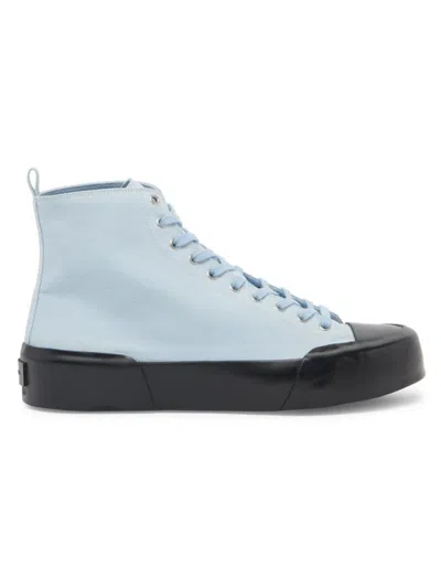 Jil Sander Men's Canvas High-top Sneakers In Powder Blue