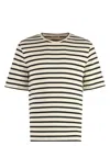 Jil Sander Black And White Striped Short Sleeve T-shirt In Ivory