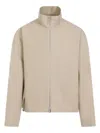 Jil Sander High-collar Logo-patch Jacket In Grey