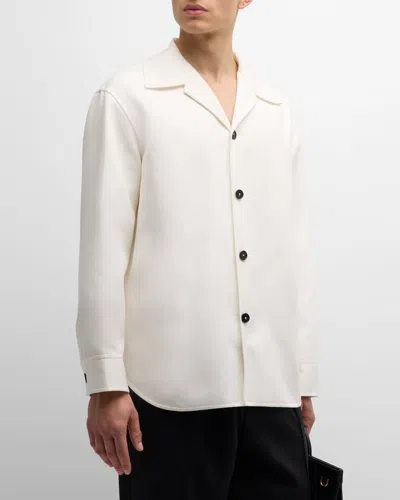 Jil Sander Men's Cotton-silk Overshirt In Cornsilk