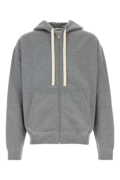 Jil Sander Men's Cotton Sweatshirt In Grey