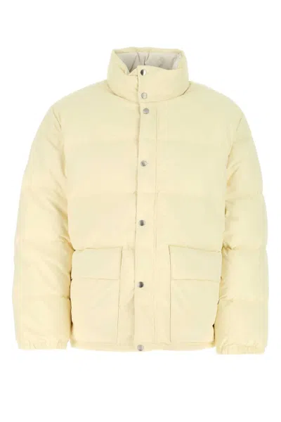 Jil Sander Men's Cream Polyester Down Jacket In Yellow