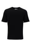 Jil Sander Black Crewneck T-shirt With Logo Patch On The Rear In Black