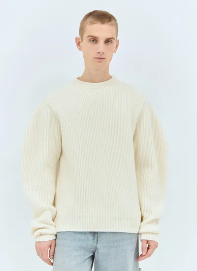 Jil Sander Men Crewneck Wool Sweater In Neutral