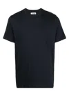 Jil Sander Black Crewneck T-shirt With Logo Patch On The Rear In Blue