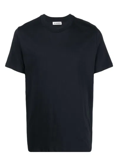 JIL SANDER MEN'S DARK COTTON T-SHIRT