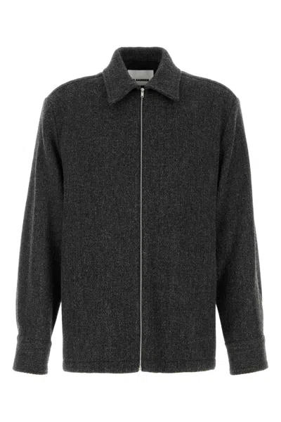JIL SANDER JIL SANDER MEN DARK GREY WOOL JACKET