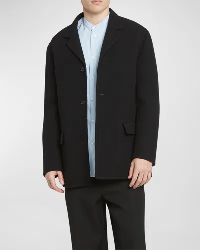 Jil Sander Men's Single-breasted Wool Jacket In Black