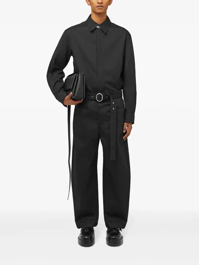 Jil Sander Men Detachable Belt Trousers In 001 Black