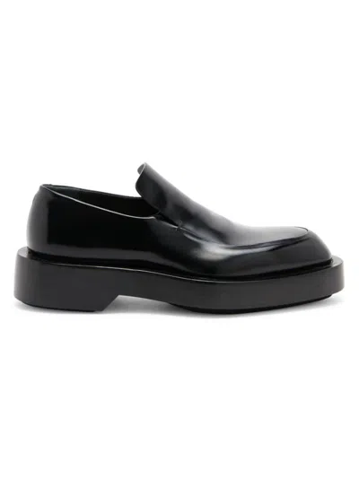 Jil Sander Men's Elegant Platform Leather Shoes In Black