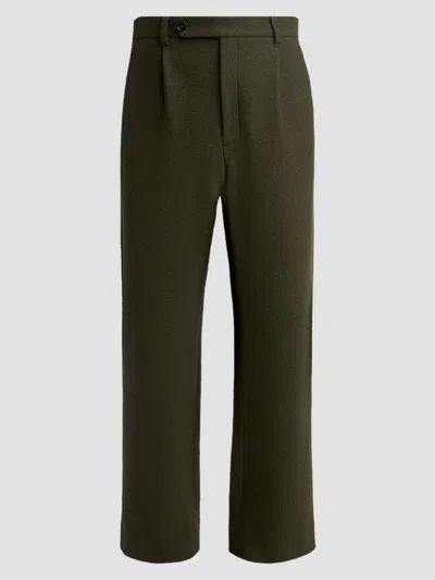 Jil Sander Men's Felted Wool-blend Trousers In Green