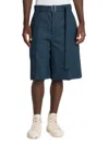 Jil Sander Man Cropped Pants Slate Blue Size 34 Linen In Marine