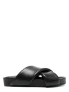 Jil Sander Black Sandals With Criss Cros Bands In Black
