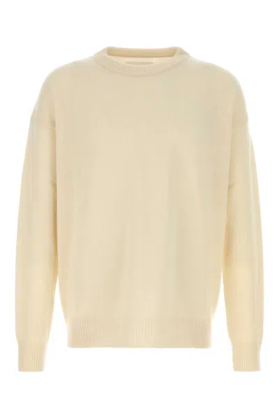 Jil Sander Men Ivory Cashmere Sweater In White