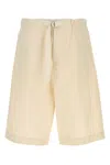 Jil Sander Bermuda Shorts With Back And Side Pockets In White