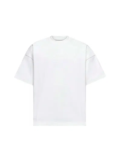 Jil Sander Men Ivory Cotton Crewneck T-shirt In Black